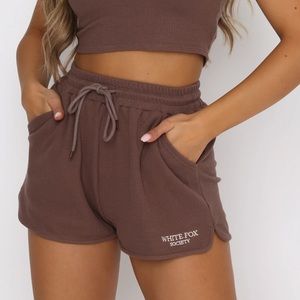 White fox lounge shorts